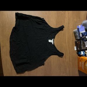 Basic black cropped swing tank top size S